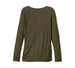 HARLEY-DAVIDSON WOMENS BAR & SHIELD SQUARE NECK LONG SLEEVE TOP