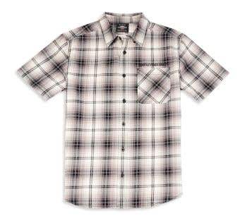 HARLEY-DAVIDSON MENS WILLIE G (TM) SKULL ONE POCKET PLAID SHIRT