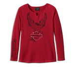 HARLEY-DAVIDSON WOMENS FLYING EAGLE LONG SLEEVE THERMAL KNIT TOP