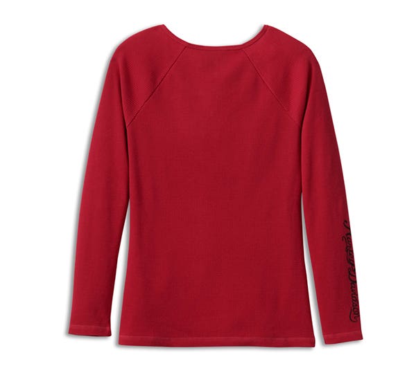 HARLEY-DAVIDSON WOMENS FLYING EAGLE LONG SLEEVE THERMAL KNIT TOP