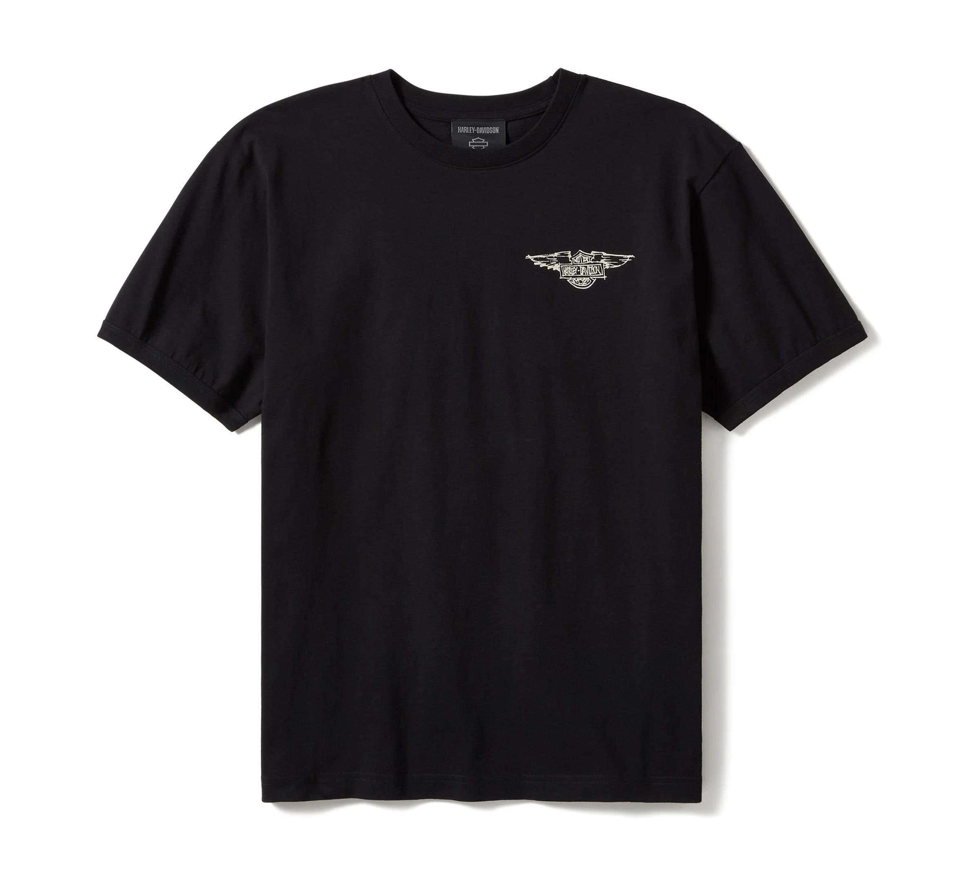 HARLEY-DAVIDSON MENS WILLIE G SKETCHY BAR & SHIELD RINGER TEE