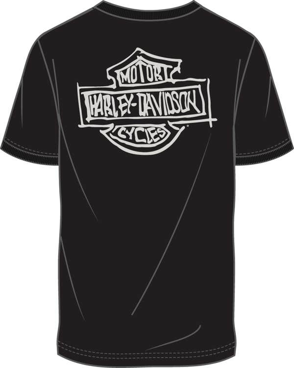 HARLEY-DAVIDSON MENS WILLIE G SKETCHY BAR & SHIELD RINGER TEE