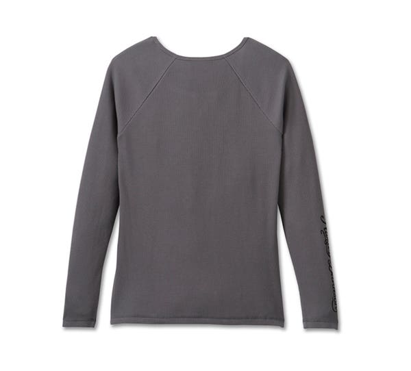 HARLEY-DAVIDSON WOMENS FLYING EAGLE LONG SLEEVE THERMAL KNIT TOP