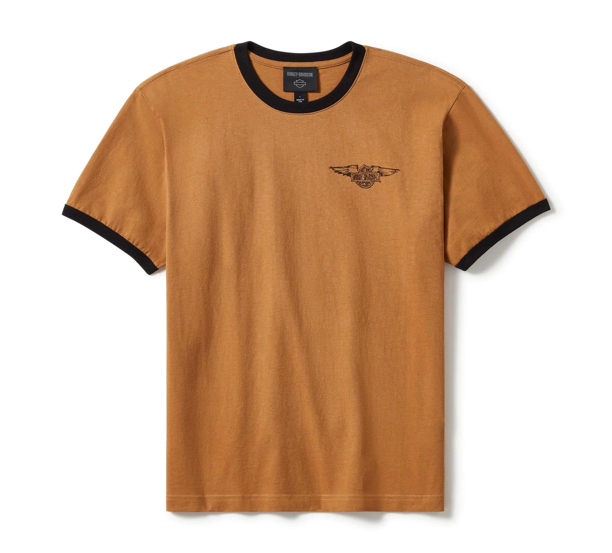 HARLEY-DAVIDSON MENS WILLIE G SKETCHY BAR & SHIELD RINGER TEE