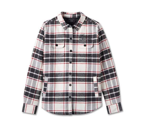 HARLEY-DAVIDSON WOMENS ESSENTIAL SHIRT JACKET WITH REMOVABLE HOOD