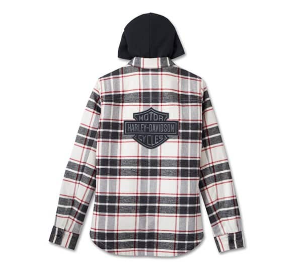 HARLEY-DAVIDSON WOMENS ESSENTIAL SHIRT JACKET WITH REMOVABLE HOOD