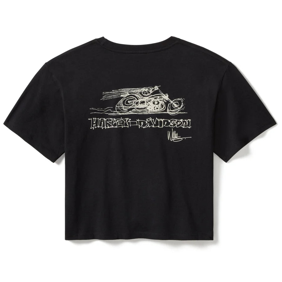 HARLEY-DAVIDSON WOMENS FAST WILLIE BOXY TEE