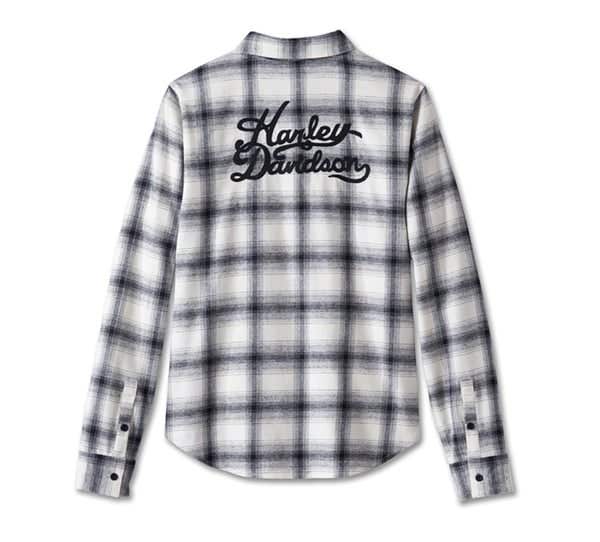 HARLEY-DAVIDSON WOMENS OLD AMERICAN RETRO LONG SLEEVE FLANNEL SHIRT