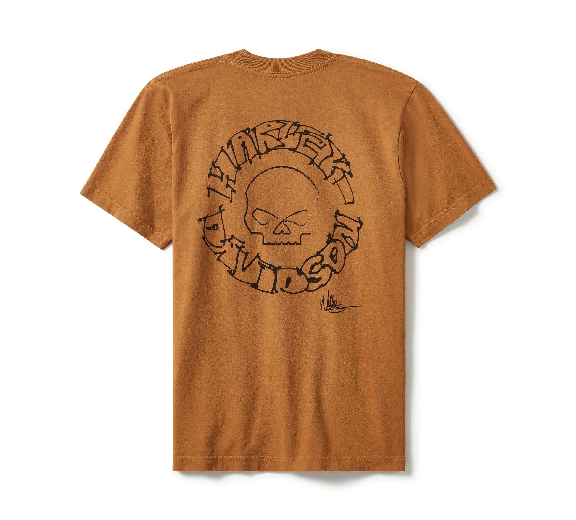 HARLEY-DAVIDSON MENS WILLIE G SKETCHY SKULL SHORT SLEEVE TEE