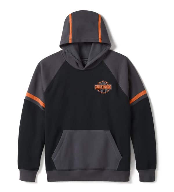 HARLEY-DAVIDSON MENS IRON PRIDE COLORBLOCK PULLOVER HOODIE
