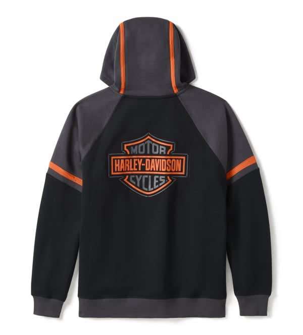 HARLEY-DAVIDSON MENS IRON PRIDE COLORBLOCK PULLOVER HOODIE
