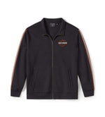 HARLEY-DAVIDSON MENS ESSENTIAL FLEECE ZIP FRONT TRACK JACKET