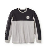 HARLEY-DAVIDSON MENS WILLIE G  SKULL COLORBLOCK LONG SLEEVE TEE