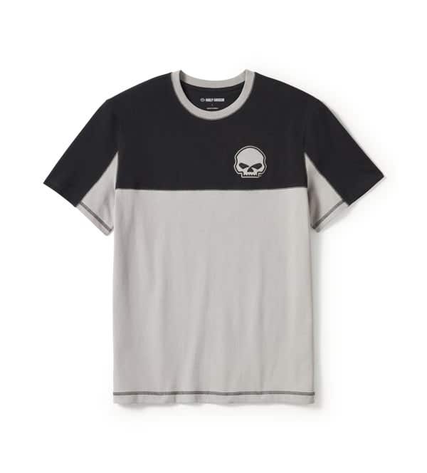 HARLEY-DAVIDSON MENS WILLIE G  SKULL COLORBLOCK SHORT SLEEVE TEE