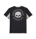 HARLEY-DAVIDSON MENS WILLIE G  SKULL COLORBLOCK SHORT SLEEVE TEE