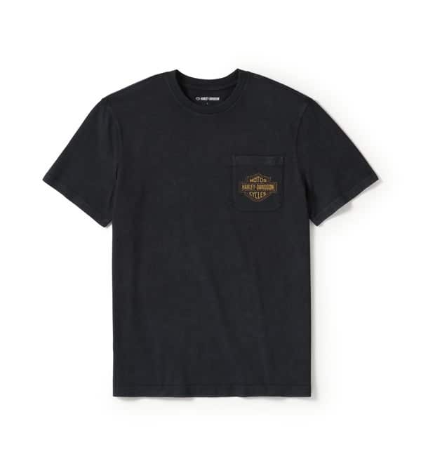 HARLEY-DAVIDSON MENS LIGHTNING BOLT POCKET TEE