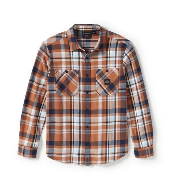 HARLEY-DAVIDSON MENS EAGLE PLAID LONG SLEEVE SHIRT