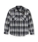 HARLEY-DAVIDSON MENS WILLIE G SKULL PLAID LONG SLEEVE SHIRT