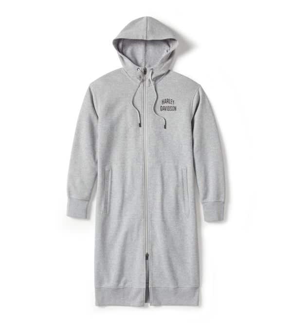HARLEY-DAVIDSON WOMENS ESSENTIAL FLEECE FULL ZIP DUSTER