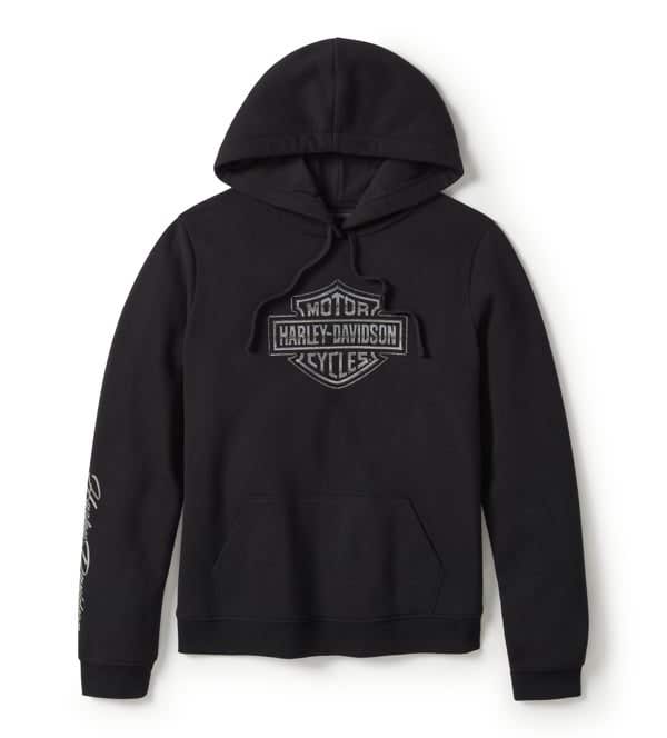 HARLEY-DAVIDSON WOMENS ESSENTIAL BLING PULLOVER FLEECE HOODIE