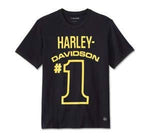 HARLEY-DAVIDSON MENS #1 RACING MESH RINGER TEE