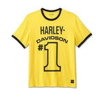 HARLEY-DAVIDSON MENS #1 RACING MESH RINGER TEE