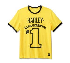 HARLEY-DAVIDSON MENS #1 RACING MESH RINGER TEE