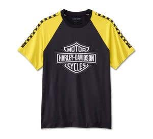 HARLEY-DAVIDSON MENS BAR & SHIELD RAGLAN SHORT SLEEVE TEE