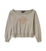 HARLEY-DAVIDSON WOMENS CHROME EVO OFF THE SHOULDER CREW