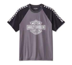 HARLEY-DAVIDSON MENS BAR & SHIELD RAGLAN SHORT SLEEVE TEE