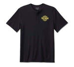 HARLEY-DAVIDSON MENS BAR & SHIELD RACING SHORT SLEEVE HENLEY