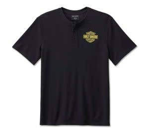HARLEY-DAVIDSON MENS BAR & SHIELD RACING SHORT SLEEVE HENLEY