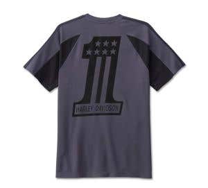 HARLEY-DAVIDSON MENS #1 RACING RAGLAN SHORT SLEEVE TEE