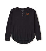 HARLEY-DAVIDSON WOMENS HERITAGE LONG SLEEVE POCKET HENLEY TOP