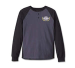 HARLEY-DAVIDSON MENS TROPHY BAR & SHIELD LONG SLEEVE HENLEY