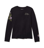 HARLEY-DAVIDSON WOMENS ROSE & THORN BLING LONG SLEEVE TOP
