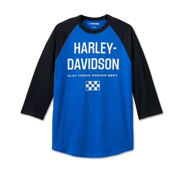 HARLEY-DAVIDSON MENS THROTTLE BACK 3/4 SLEEVE TEE