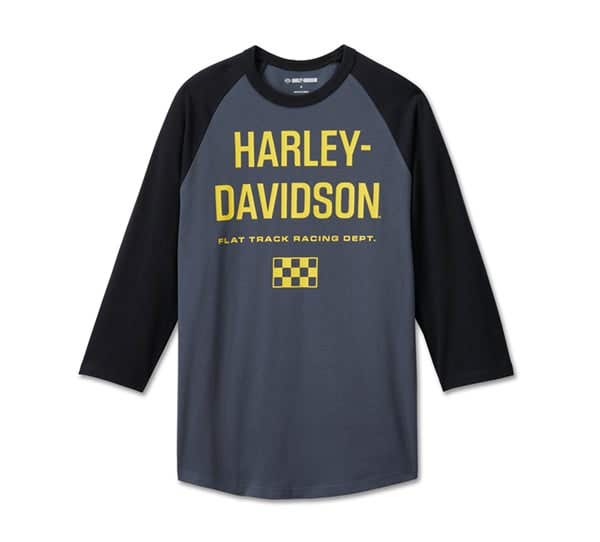 HARLEY-DAVIDSON MENS THROTTLE BACK 3/4 SLEEVE TEE