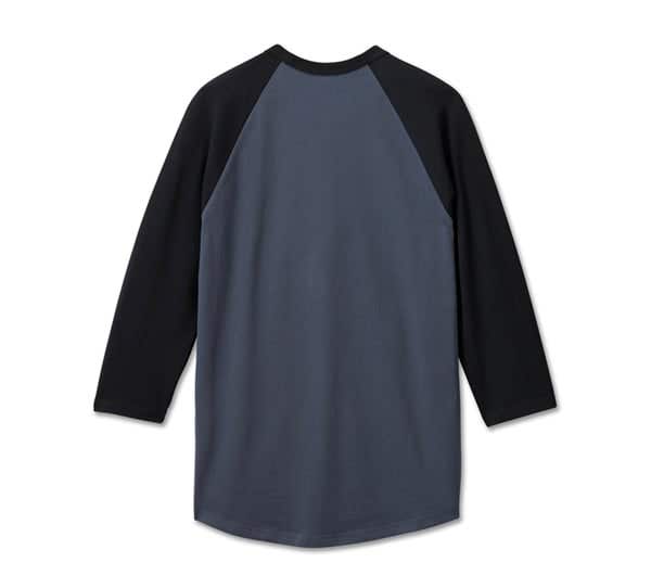 HARLEY-DAVIDSON MENS THROTTLE BACK 3/4 SLEEVE TEE