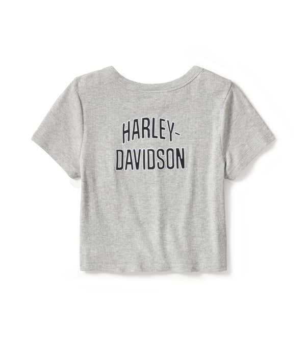 HARLEY-DAVIDSON WOMENS ESSENTIAL ARCHED FONT BABYDOLL TEE