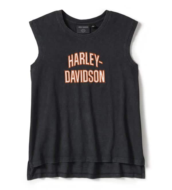 HARLEY-DAVIDSON WOMENS ESSENTIAL ARCHED FONT CAP SLEEVE TANK