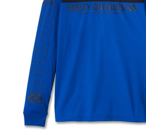 HARLEY-DAVIDSON MENS BLUE BLAZES LONG SLEEVE RACING JERSEY