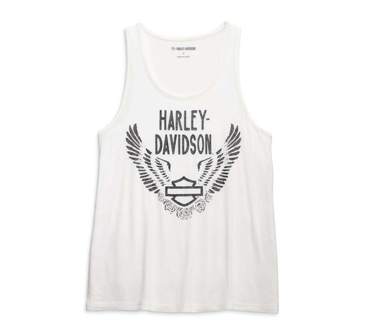 HARLEY-DAVIDSON WOMENS GATHERING ROSES FASHION TANK