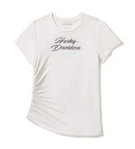 HARLEY-DAVIDSON WOMENS ESSENTIAL BLING RUCHED SHORT SLEEVE TOP
