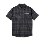 HARLEY-DAVIDSON MENS ENDURO SHORT SLEEVE PERFORMANCE PLAID SHIRT