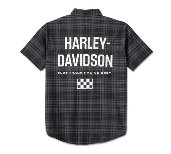 HARLEY-DAVIDSON MENS ENDURO SHORT SLEEVE PERFORMANCE PLAID SHIRT