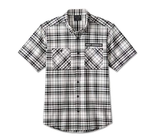 HARLEY-DAVIDSON MENS ENDURO SHORT SLEEVE PERFORMANCE PLAID SHIRT