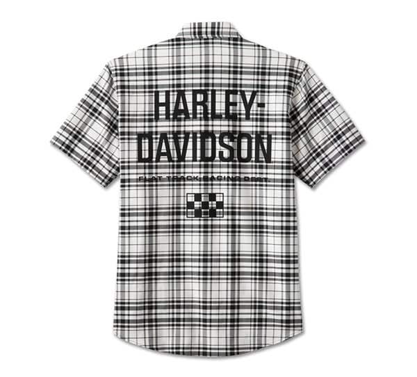 HARLEY-DAVIDSON MENS ENDURO SHORT SLEEVE PERFORMANCE PLAID SHIRT