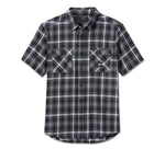 HARLEY-DAVIDSON MENS BACKING IT IN SHORT SLEEVE PLAID SHIRT
