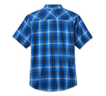 HARLEY-DAVIDSON MENS BACKING IT IN SHORT SLEEVE PLAID SHIRT